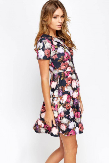 Collard Floral Skater Dress (Cart Option 1)