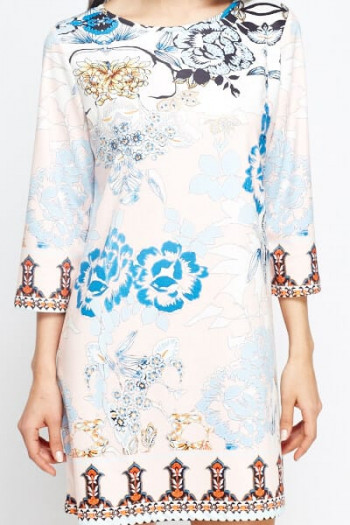 Contrast Floral A-Line Dress (download)