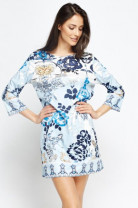 Contrast Floral A-Line Dress (download)