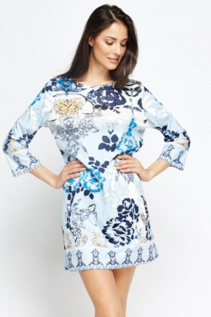 Contrast Floral A-Line Dress (download)